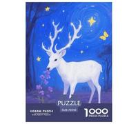1000 Piece White Deer Jigsaw Puzzles for Adults Kids Challenge Toy Educational Games Decoration White Deer Vortex Nebula Jigsaws Unique Gift 70x50cm/1000pcs