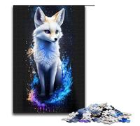 1000 Piece White Fawn Fennec Fox Puzzles Gifts Jigsaw for Adults Christmas Wishlist with Santa Claus for Teenager Age 14 Up 75x50cm