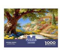 1000 Piece White Persian Cat Jigsaw Puzzle for Adults & Kids - Challenging Game, Flower Bush Big Tree Puzzle, Home Decoration Unique Gift 52x38cm/1000pcs