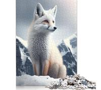1000 Piece 'White Snow Fox' Poster, Picture, Metal Print, Paint by Zenz Creative Square Jigsaw Puzzles for Adults And Wooden Puzzles Educational Game for Adult 1000pcs (75x50cm)