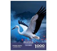 1000 Piece White Stork Jigsaw Puzzles for Adults - Challenging Game, Cloudy Mountains Jigsaws, Home Decoration Birthday Gifts 38x26cm/1000pcs