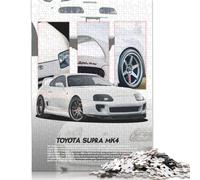 1000 Piece White Supra Mk4 Car Puzzles for Adults & Wooden Puzzles Educational Puzzle Family Game 1000pcs (75x50cm)