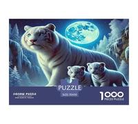 1000 Piece White Tiger Game Puzzle Great Gift for Adults Challenging Games Home Decoration Brainteasing Wildlife Jigsaw Puzzle for Adults And Kids 70x50cm/1000pcs
