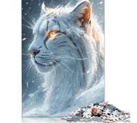 1000 Piece White Tiger in Snow Jigsaw Puzzles for Adult Teenagers Paper Puzzles for Adults Home Decoration Puzzle Toys 38x26cm/1000pcs
