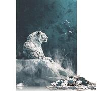 1000 Piece White Tiger on Rock Jigsaw Puzzlesfor Adults Teenagers Puzzles Sustainable Puzzle for Adults | Games 1000pcs (75x50cm)