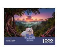 1000 Piece White Turkish Angora Jigsaw Puzzle for Adults - Family-Friendly Brain Game, Tropical Rainforest Puzzle, Home Decoration Gifts 70x50cm/1000pcs