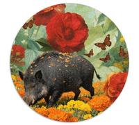 1000 Piece Wild Boar Jigsaw Puzzle for Adults Kids - Family Fun, Educational Games, Flowers Puzzles, Decoration Unique Gift 1000pcs (67.5x67.5cm)