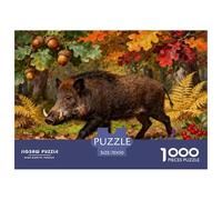 1000 Piece Wild Boar Jigsaw Puzzle for Adults & Kids - Family Fun, Educational Toys, Autumn Acorn Wood Puzzles, Decoration Gifts 70x50cm/1000pcs