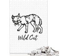 1000 Piece Wild Cat Line Ilustration Jigsaw Puzzles for Adults Learning Educational Toys Family Games Birthday Gifts 1000pcs (75x50cm)