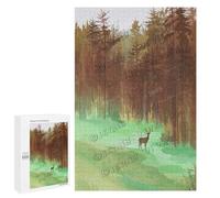 1000 Piece Wildlife Puzzle - Deer in the Forest Design - Wooden Jigsaw for Adults, Stress Relief and Nature Art for Home