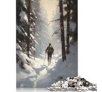 1000 Piece Winter Wonderland Skier Adult Puzzles Paper Puzzle for Adults Educational Game Challenge Toy 1000pcs (75x50cm)