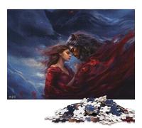 1000 Piece Wolf And Woman Embrace Puzzles for Adults & Paper Puzzles Educational Puzzle Family Game 38x26cm/1000pcs