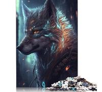 1000 Piece Wolf Anime Animal Puzzles for Wooden Puzzles Educational Game for Adult 1000pcs (75x50cm)