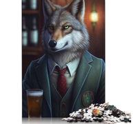 1000 Piece Wolf Barkeeper Suit Animal Puzzles for Adults Paper Puzzles Educational Game for Children As A 38x26cm/1000pcs