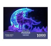 1000 Piece Wolf Howl Puzzles For Adults Wooden Puzzles Brain Teaser Puzzles For Children 1000pcs (75x50cm)