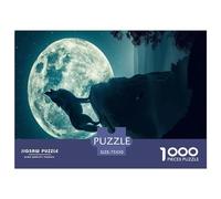 1000 Piece Wolf Howling Puzzles for Adults Wooden Puzzles Educational Games For Kids 1000pcs (75x50cm)