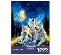 1000 Piece Wolf Jigsaw Puzzles for Adults Gifts Challenging Games Home Decors Wild Animals Jigsaw Puzzle for Adults And Kids Age 12 And Up 38x26cm/1000pcs