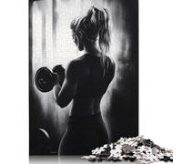 1000 Piece Woman Lifting Weights in Monochrome Style Jigsaw Puzzles for Adults Puzzle for Adults And Teenager Educational Game 1000pcs (75x50cm)