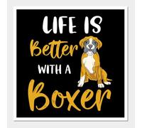 1000 Piece Wood Jigsaw Puzzle for Adults, Boxer Dog Life Is Better With A Boxer Quote Artwork, Challenging Brain Teaser, Stress Relief DIY Leisure Activity, Home Aesthetic Wall Decor