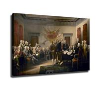 1000-Piece Wood Jigsaw Puzzle for Adults,Declaration Of Independence Art | Historic Retro Declaration Of Independence 1776 Art, Patriotic American Theme Decor