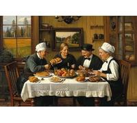 1000 Piece Wood Jigsaw Puzzle for Adults Supper Call Artwork Sparks Lively Social Gatherings Provokes Thoughtful Mental Focus