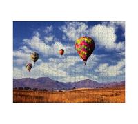 1000 Piece Wooden Hot Air Balloons Skinner Lake Jigsaw Puzzle, Temecula CA Hobby Puzzle for Adults