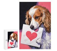 1000 Piece Wooden Jigsaw Puzzle Cavalier King Charles Spaniel With Heart Theme for Adults - Challenging Brain Teaser, Precision Puzzle for Dog Lovers, Family Bonding Time