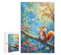 1000 Piece Wooden Jigsaw Puzzle - Cute Squirrel in the Forest Design - Relaxing Wildlife Puzzle for Adults, Gift for Nature Lovers and Animal Fans