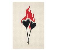 1000 Piece Wooden Jigsaw Puzzle for Adults, Burning Hearts Illustration