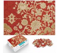 1000 Piece Wooden Jigsaw Puzzle for Adults, Chinese Floral Red Owen Jones | For a calm Advent activity, this adult jigsaw puzzle with 1000 pieces turns winter downtime into puzzle time.