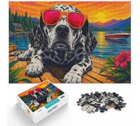 1000 Piece Wooden Jigsaw Puzzle for Adults, Dalmatian in Sunglasses