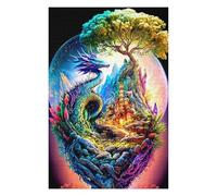 1000 Piece Wooden Jigsaw Puzzle for Adults, Dragon's Egg Fantasy Landscape