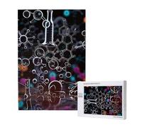 1000-Piece Wooden Jigsaw Puzzle for Adults & Families - Abstract Science Chemistry Illustration 3D - Puzzle Artwork for Game Nights, Home Decor, Stress Relief & Brain Training