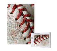 1000-Piece Wooden Jigsaw Puzzle for Adults & Families - Baseball Lace Close Up - Puzzle Artwork for Game Nights, Home Decor, Stress Relief & Brain Training