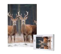 1000-Piece Wooden Jigsaw Puzzle for Adults & Families - Deers Picture - Puzzle Artwork for Game Nights, Home Decor, Stress Relief & Brain Training