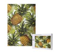 1000-Piece Wooden Jigsaw Puzzle for Adults & Families - Exotic Tropical Pineapples - Puzzle Artwork for Game Nights, Home Decor, Stress Relief & Brain Training