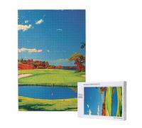 1000-Piece Wooden Jigsaw Puzzle for Adults & Families - Golf Course 1 - Puzzle Artwork for Game Nights, Home Decor, Stress Relief & Brain Training