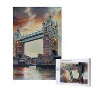 1000-Piece Wooden Jigsaw Puzzle for Adults & Families - Historic Old Tower Bridge London - Puzzle Artwork for Game Nights, Home Decor, Stress Relief & Brain Training