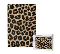 1000-Piece Wooden Jigsaw Puzzle for Adults & Families - Leopard Patterned Wallpaper - Puzzle Artwork for Game Nights, Home Decor, Stress Relief & Brain Training