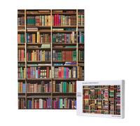 1000-Piece Wooden Jigsaw Puzzle for Adults & Families - Library Bookshelf - Puzzle Artwork for Game Nights, Home Decor, Stress Relief & Brain Training