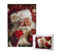 1000-Piece Wooden Jigsaw Puzzle for Adults & Families - Merry Christmas Santa Claus - Puzzle Artwork for Game Nights, Home Decor, Stress Relief & Brain Training