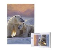 1000-Piece Wooden Jigsaw Puzzle for Adults & Families - Polar Bear - Puzzle Artwork for Game Nights, Home Decor, Stress Relief & Brain Training