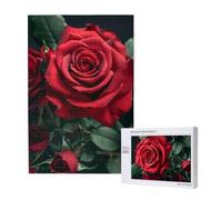 1000-Piece Wooden Jigsaw Puzzle for Adults & Families - Red Rose - Puzzle Artwork for Game Nights, Home Decor, Stress Relief & Brain Training