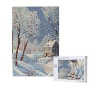 1000-Piece Wooden Jigsaw Puzzle for Adults & Families - Winter Landscape - Puzzle Artwork for Game Nights, Home Decor, Stress Relief & Brain Training