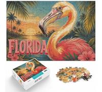 1000 Piece Wooden Jigsaw Puzzle for Adults, Florida Flamingo Travel US