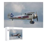 1000 Piece Wooden Jigsaw Puzzle for Adults, Gloster Gladiator Jet War
