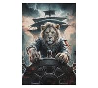 1000 Piece Wooden Jigsaw Puzzle for Adults, Lion Captain at the Helm