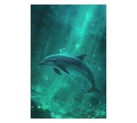 1000 Piece Wooden Jigsaw Puzzle for Adults, Oceanic Wonder Dolphin Dive
