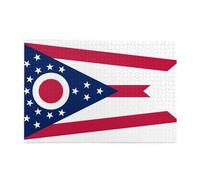 1000 Piece Wooden Jigsaw Puzzle for Adults, Ohio State Flag Print Art Puzzles in Box, Educational Family Game for Wall Decor,Challenging Brain Gift