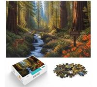 1000 Piece Wooden Jigsaw Puzzle for Adults, Redwood National Park Path | For focused indoor leisure: 1000-piece jigsaw puzzle for adults; with 1000 pieces to keep the challenge engaging.